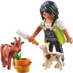 PLAYMOBIL 71759 - Fermière avec chèvre  chevreau et accessoires