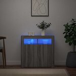 vidaXL Buffet avec lumières LED sonoma gris 80x35x75 cm