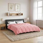 vidaXL Duvet d'été simple Matelassé Rose 220 x 260 cm Microfibre
