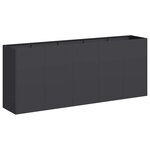 vidaXL Jardinière noir 200x40x80 cm acier laminé à froid