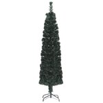 vidaXL Arbre de Noël artificiel mince et support 150 cm fibre optique