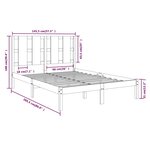 vidaXL Cadre de lit Bois de pin massif 140x200 cm