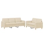 vidaXL Ensemble de canapés 2 Pièces avec coussins Crème Tissu