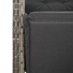 vidaXL Ensemble de bistro de jardin 9 Pièces coussins gris poly rotin