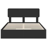 vidaXL Lit de Rangement Noir 150 x 200 cm Bois d'ingénierie