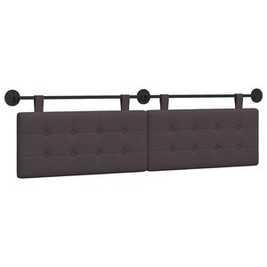 vidaXL Tête de lit suspendue Marron foncé tissu