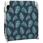 vidaXL Chaise longue pliable coussin de tête Acier Motif de feuilles