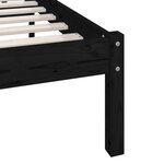 vidaXL Cadre de lit Noir Bois de pin massif 160x200 cm