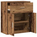 vidaXL Buffet avec tiroir Vieux bois 60 x 31 x 70 cm Bois d'ingénierie