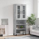 vidaXL Buffet haut Gris béton 69 5x34x180 cm Bois d'ingénierie