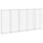 vidaXL Mur en gabion avec couvercles Acier galvanisé 300x30x150 cm