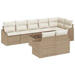 vidaXL Ensemble de salon de jardin 9 pièces avec coussins en poly rotin marron
