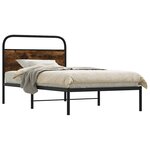 vidaXL Cadre de lit sans matelas 107x203 cm chêne fumé bois ingénierie