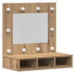 vidaXL Armoire Miroir avec étagère Chêne artisanal 60 x 31 5 x 62 cm