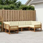 vidaXL Ensemble de canapés d'extérieur 6 Pièces Naturel et Crème