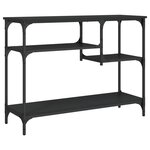 vidaXL Table console avec étagères noir 100x35x75 cm