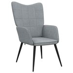vidaXL Chaise de relaxation avec tabouret Gris clair Tissu