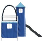 vidaXL Lit mezzanine pour enfants Blanc et Bleu 90 x 190 cm Métал