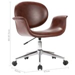 vidaXL Chaise pivotante à manger Marron Similicuir