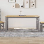 vidaXL Table à manger Corona gris 160x80x75 cm bois massif de pin
