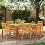 vidaXL Ensemble de repas jardin 7 pièces en bois d'acacia massif