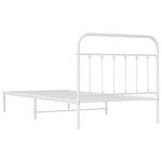 vidaXL Cadre de lit métal sans matelas et tête de lit blanc 107x203 cm
