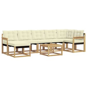 vidaXL Ensemble de canapés d'extérieur 8 pc Blanc et crème