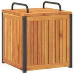 vidaXL Boîte à coussins d'extérieur bois d'acacia solide et acier