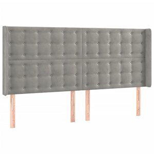 vidaXL Tête de lit avec oreilles Gris clair 183x16x118/128 cm Velours