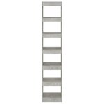 vidaXL Bibliothèque/Séparateur de pièce Gris béton 40x30x198 cm
