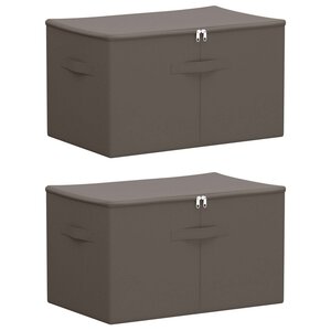 vidaXL Boîte de rangement 2 Pièces Gris 55 x 35 x 32 cm Tissu intissé