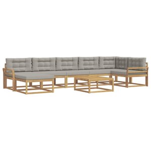 vidaXL Ensemble de canapés d'extérieur 8 pc Blanc et gris clair