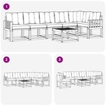 vidaXL Ensemble de canapés d'extérieur 7 Pièces Blanc et crème