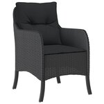 vidaXL Ensemble de salle à manger de jardin 5 pièces avec coussins Noir Poly Rattan