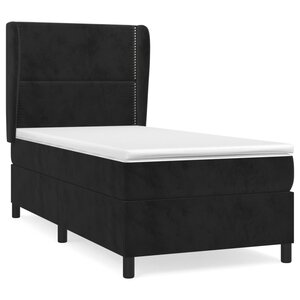 vidaXL Sommier à lattes de lit avec matelas Noir 90x200 cm Velours