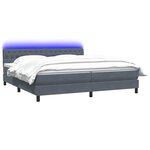 vidaXL Sommier à lattes de lit et matelas et LED gris foncé 180x220cm velours
