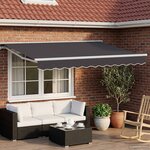 vidaXL Cadre de store manuel avec LEDs Blanc et anthracite 3 5 x 2 m