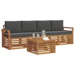vidaXL Ensemble de canapés d'extérieur 5 pc Naturel et Anthracite