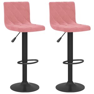 Vidaxl tabourets de bar 2 pcs rose velours