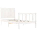 vidaXL Cadre de lit avec tête de lit blanc petit simple bois massif