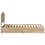 vidaXL Lit de Rangement Chêne Sonoma 90 x 200 cm Bois d'ingénierie