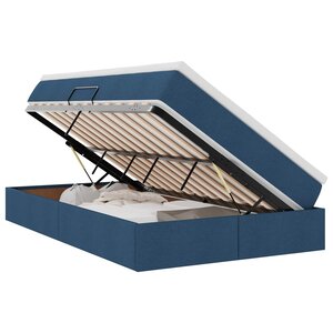 vidaXL Lit avec rangement et matelas Bleu 120 x 190 cm Polyester