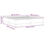vidaXL Cadre de lit Crème 200 x 200 cm Tissu en velours côtelé