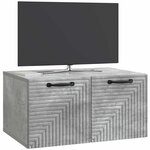 vidaXL Meuble TV mural Gris béton 59 5 x 41 x 30 cm Bois d'ingénierie