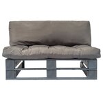 vidaXL Canapé de jardin palette avec coussins gris Pinède