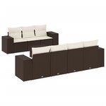vidaXL Salon de jardin 8 Pièces avec coussins marron résine tressée