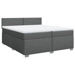 vidaXL Sommier à lattes de lit avec matelas Gris foncé 200x200cm Tissu