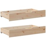 vidaXL Lit de jour avec tiroirs sans matelas 90x200 cm bois massif