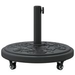 Base de Parasol vidaXL avec Roues pour Pôles Ø38-48 mm 13 kg Ronde