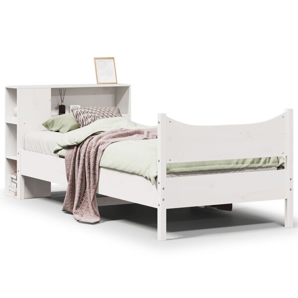 vidaXL Cadre de lit sans matelas blanc 75x190 cm bois de pin massif